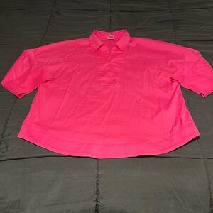 Chico’s Size 2 Pink Collar Pullover. 3/4 sleeves.